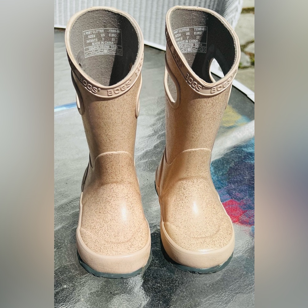 Bogs pink glitter rain boots toddler 7